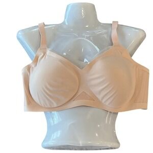 Honeylove Crossover Bra Womens 40 C/D 1X Nude Wireless